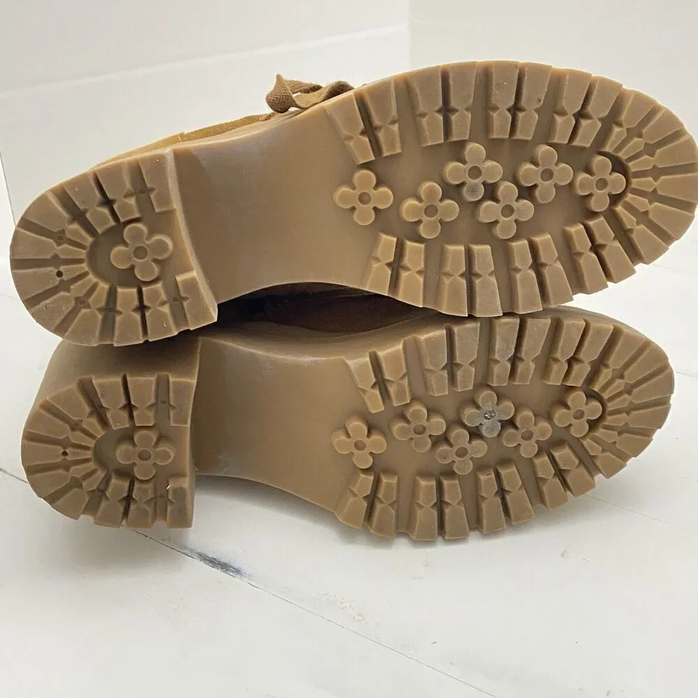 Steve Madden Jaydin-F Brown Suede Platform Boots Women's size 9.5M side zipper